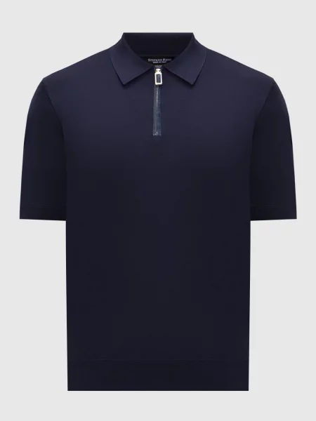 Шелковое поло Stefano Ricci синее