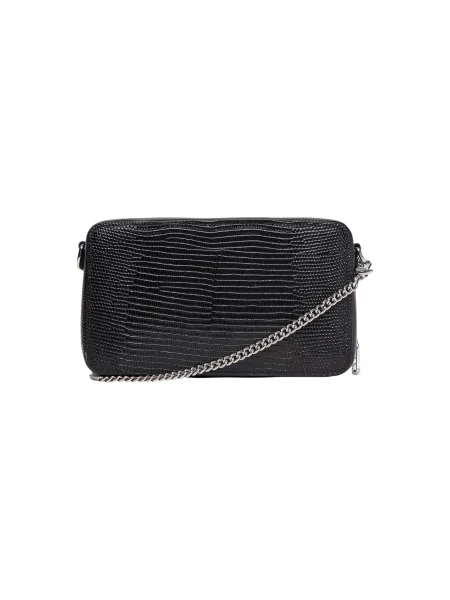 Usnjena usnjena torbica Calvin Klein Jeans črna