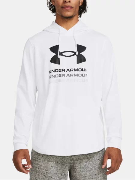 Froté mikina s kapucňou Under Armour s kapucňou biela