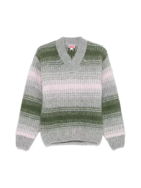 Wielobarwność sweter Kenzo wełniany szary