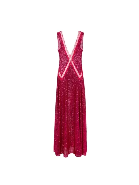 Sukienka maxi Elisabetta Franchi różowa