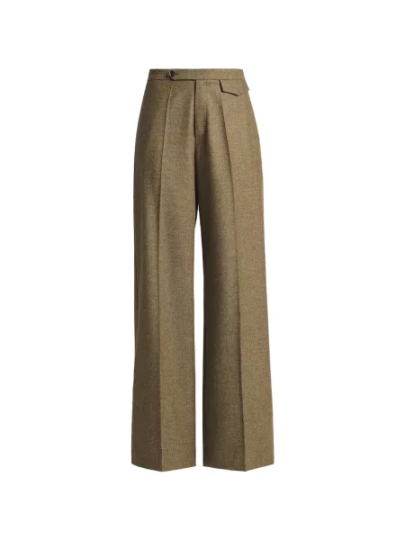 Pantaloni Kiton cu model herringbone maro