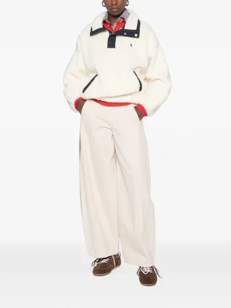 Fleece ριγέ φούτερ Polo Ralph Lauren με κέντημα πορτοκαλί