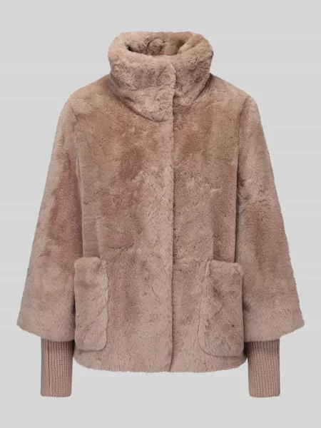 S.Oliver BLACK LABEL kurtka ze sztucznego futra Kobiety brązowy|beżowy 34 czarna