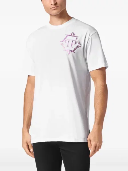 Raštuotas marškinėliai Philipp Plein balta