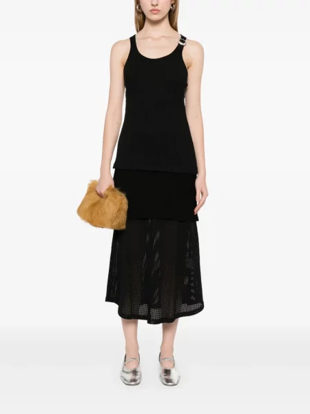 Rochie midi Wales Bonner până la genunchi de costum negru