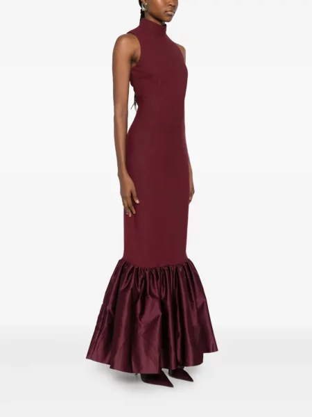 Rochie maxi Rotate Birger Christensen cu volane de costum roșu