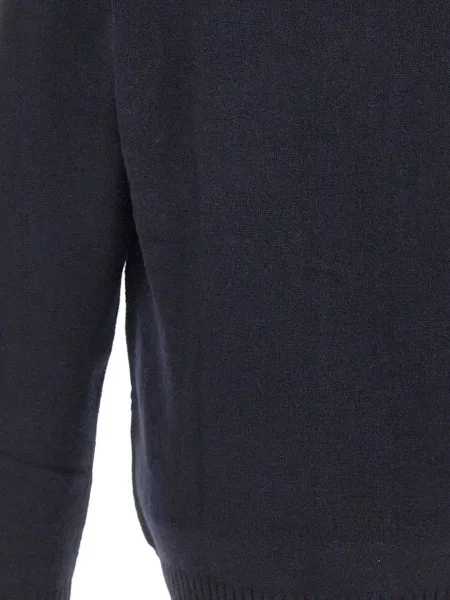 Cardigan Paolo Pecora de lână cu imprimeu geometric albastru