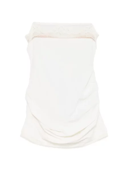 Mała sukienka mini Magda Butrym koronkowa garniturowa biała