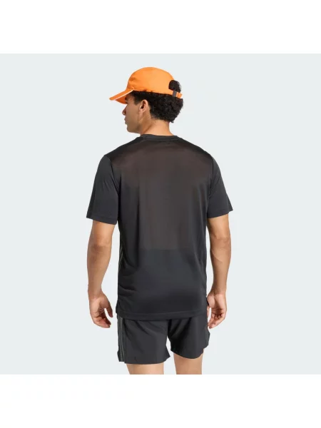 TRIČKO TECH ESSENTIALS WORKOUT 3 STRIPES černé