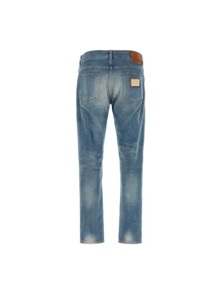 Jeansy Dolce And Gabbana ze stretchu niebieskie
