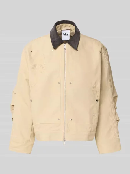 Kurtka jeansowa Regular Fit z czystej bawełny Adidas Originals beżowa