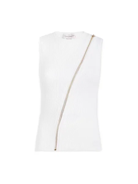 Dzianinowy top Alexander Mcqueen biały