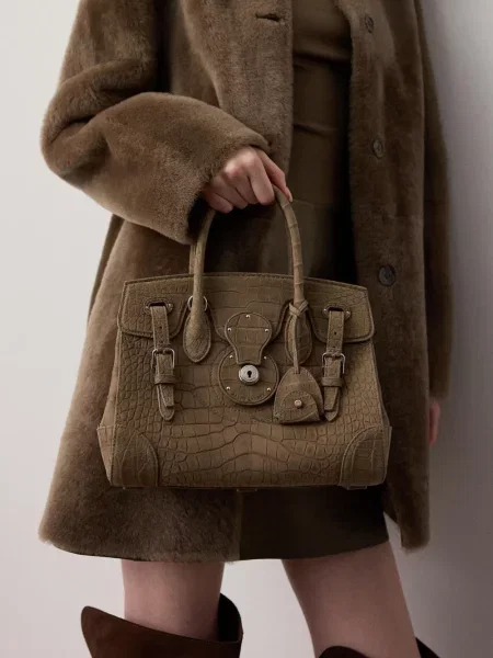Geantă shopper Ralph Lauren Collection maro