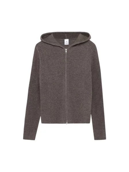 Sweter Won Hundred wełniany z kapturem brązowy