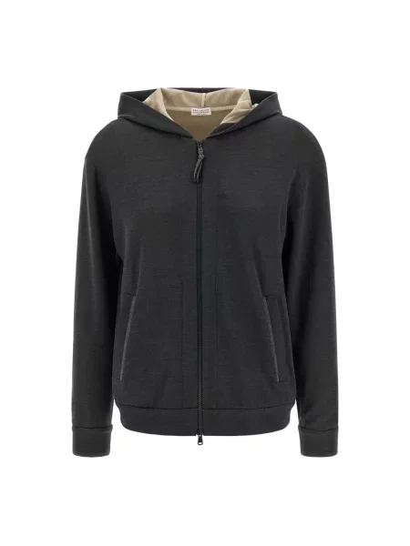 Bluza z kapturem Brunello Cucinelli szara