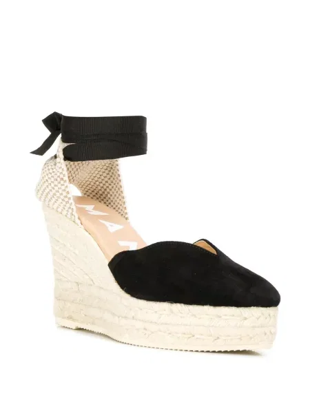 Espadrilės Manebi ant pleištinio kulniuko juoda