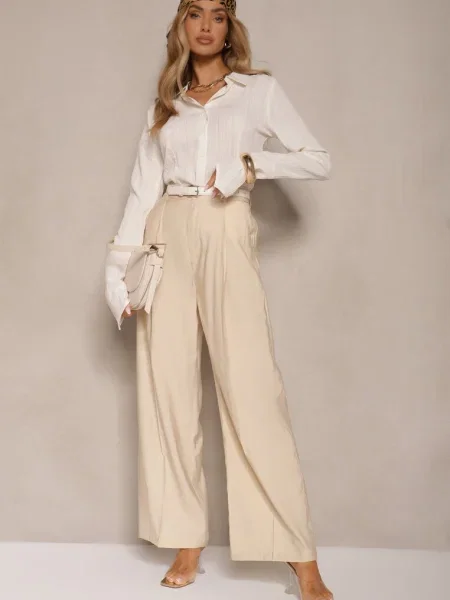 Pantaloni Efrase deschis bej