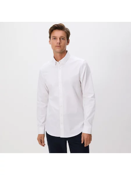 Reserved Košile super slim fit s vysokým podílem bavlny bílá