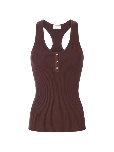 Top Elisabetta Franchi tricotate maro