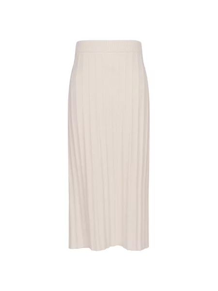 Spódnica midi Bugatti wełniana prążkowana beżowa