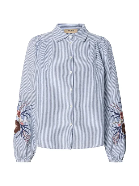 MOS MOSH Bluză MMCiu albastru / maro / roz pal alb