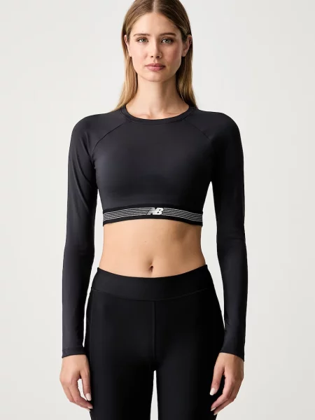 Tricou cu mânecă lungă New Balance negru
