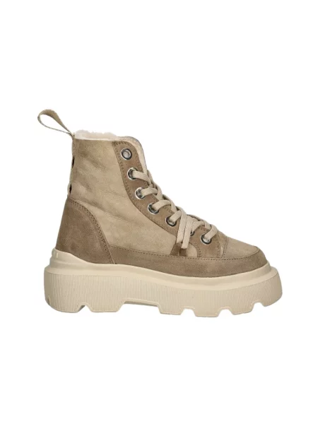 Inuikii buty zamszowe Matilda Shearling na platformie ocieplone beżowy