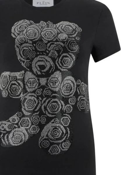 Φλοράλ αρκουδάκι μπλούζα Philipp Plein μαύρο