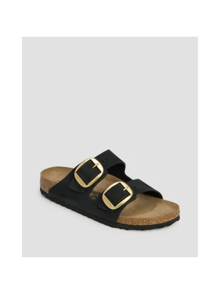 Pantofle Birkenstock Arizona Big Buckle Lenb černé