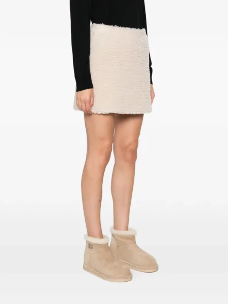 Fusta mini Moncler din fleece cu autograf