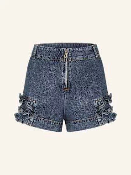 Sandro Szorty Jeansowe Z Falbanką blau niebieskie