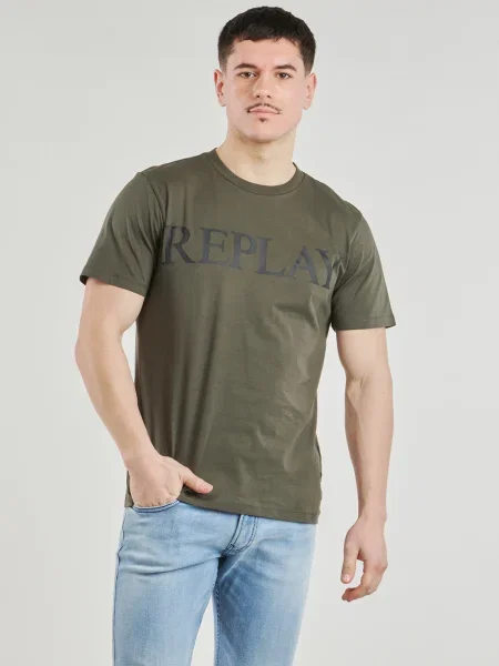 REPLAY Póló olíva fekete