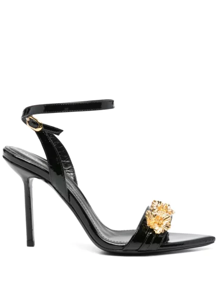 Sandale Ginissima cu model floral negru