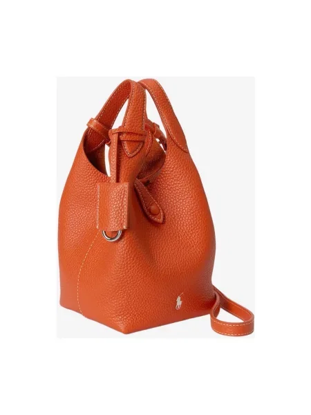 Torebka Polo Ralph Lauren skórzana pomarańczowa