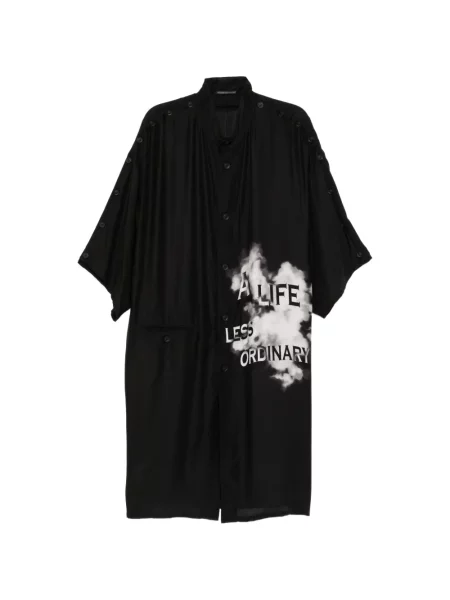 Palton Yohji Yamamoto cu imagine negru