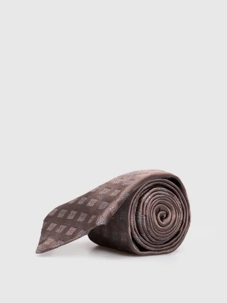 Шелковый галстук Brunello Cucinelli коричневый