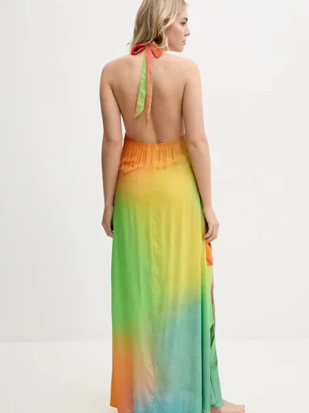 Desigual sukienka plażowa COLIBRÍ DRESS multicolor