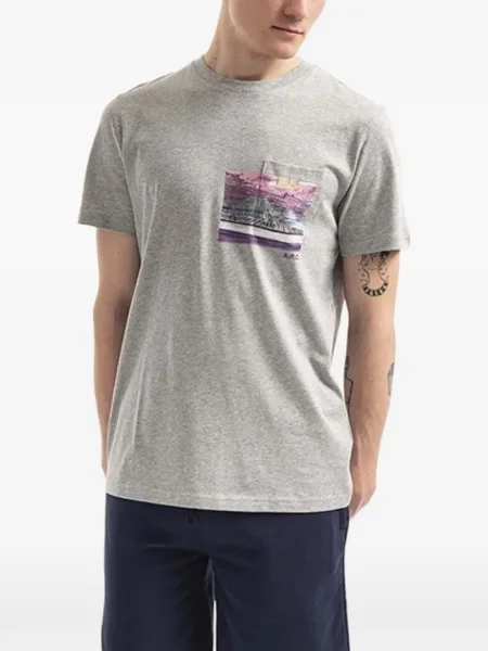 Tricou A.p.c. cu decolteu rotund gri