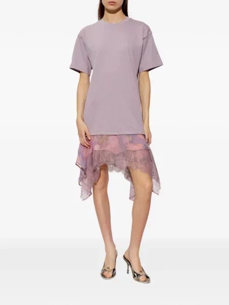 Rochie Diesel asimetrică din dantelă violet