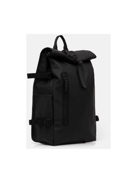 Rains Rolltop Rucksack Large W3 Black Unisex Plecaki i torby Rains Size: One size czarny