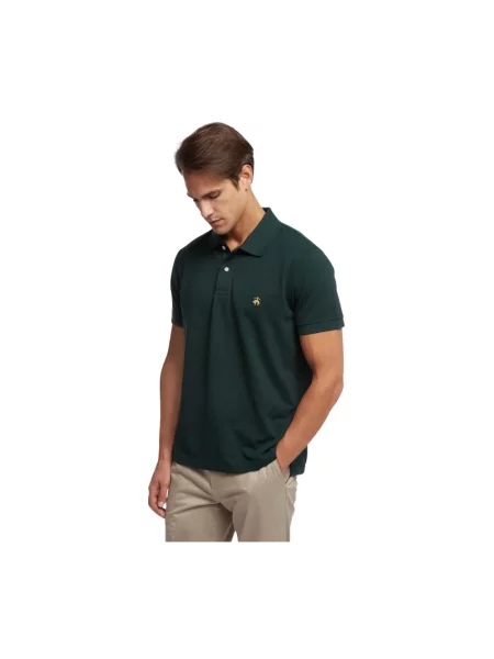 Koszulka polo Brooks Brothers z krótkim rękawem zielona