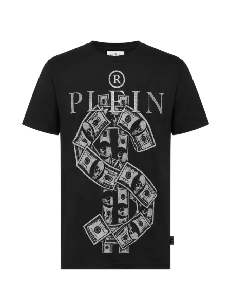 Tricou Philipp Plein din jerseu negru