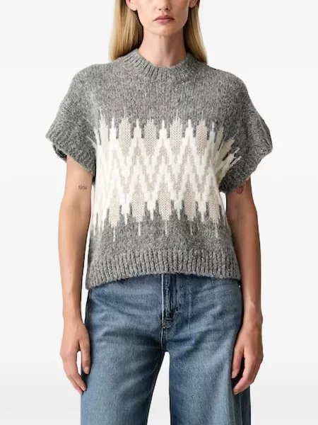 Scurt pulover Joop! cu imprimeu geometric gri