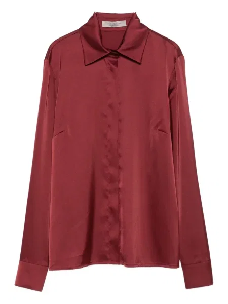 Cămașă D.exterior din satin clasică roșu