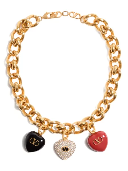 Colier Valentino Garavani de cristal auriu