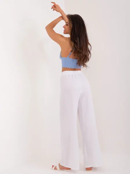 Pantaloni Fashionhunters alb