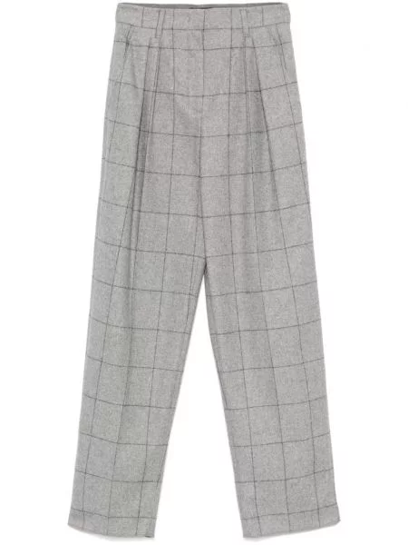 Pantaloni Emporio Armani în carouri gri