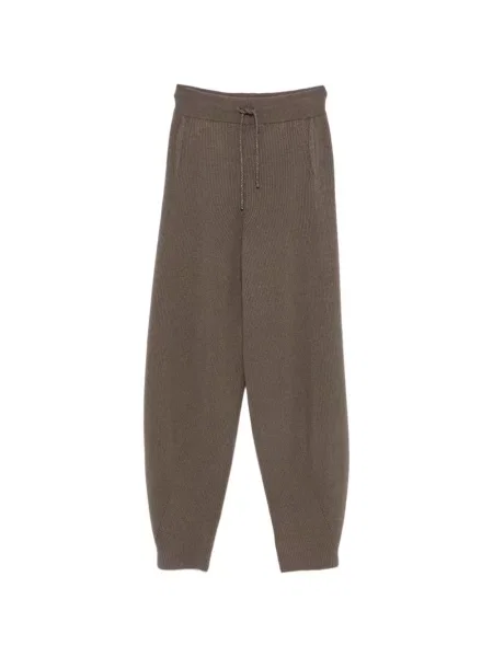 Pantaloni Panicale tricotate alergare cu cordon maro