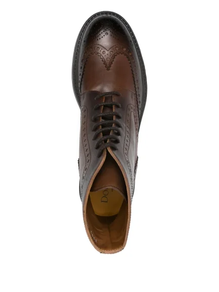 Brogues Doucal's cu șireturi din dantelă maro